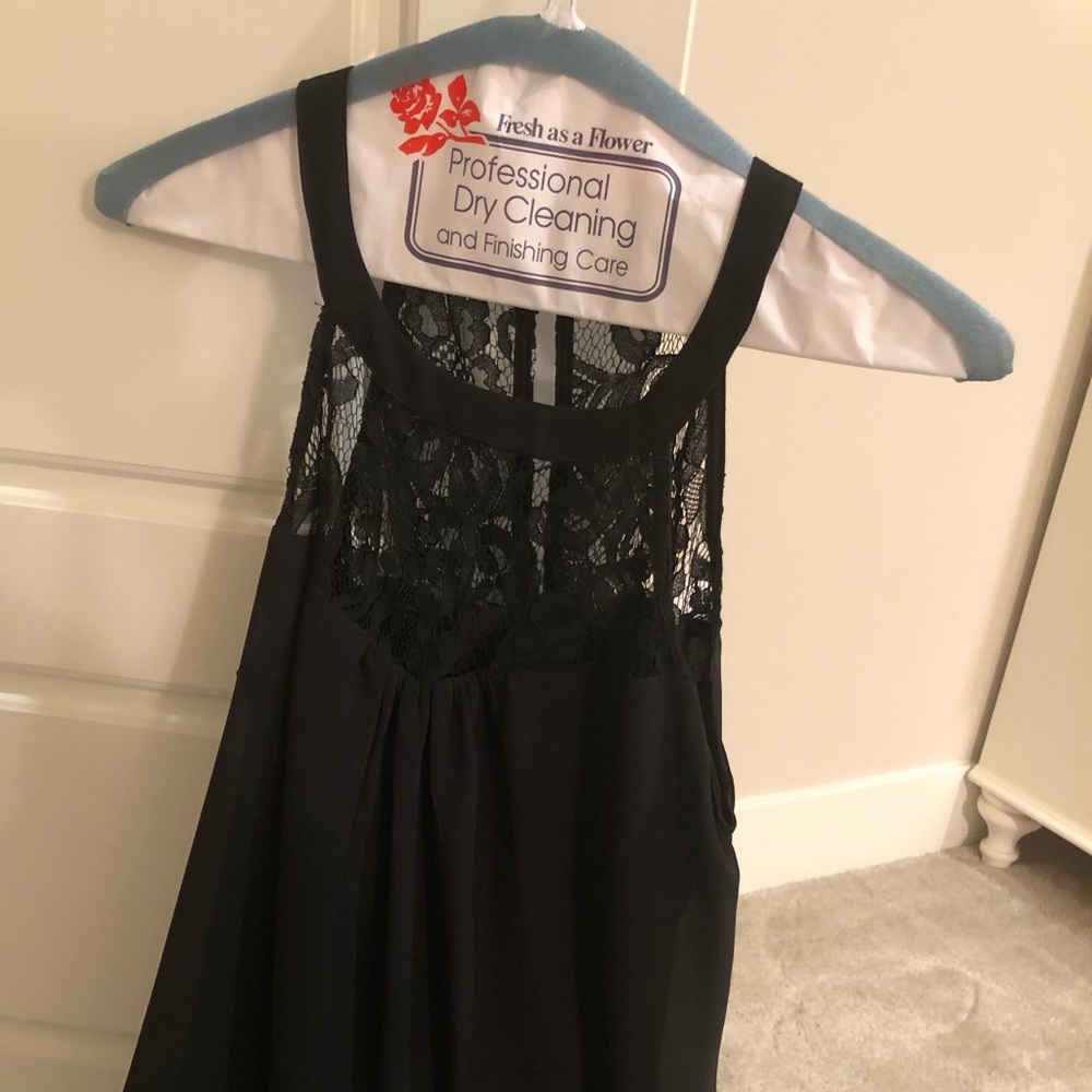 Black lace shift dress